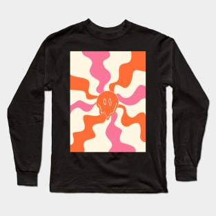 Smile Melt - Pink, Orange and Cream Long Sleeve T-Shirt